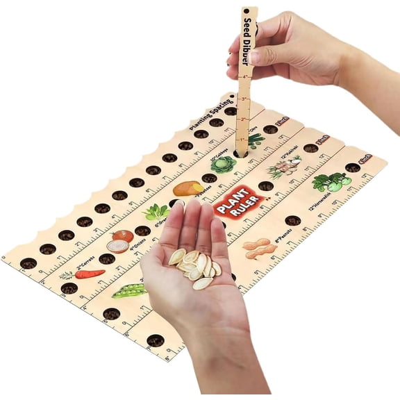 Wooden Plant Spacing Ruler with Holes for Accurate Garden Planting, Measurement, Wood Gardening Tool for Vegetable and Flower Beds(wwx)