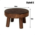 thumbnail image 1 of Wooden Plant Stand Flower Pot Base Holder Stool Indoor Outdoor Garden Succulent Pots Tray Flower Display Plant Stand SmallStool, 1 of 9