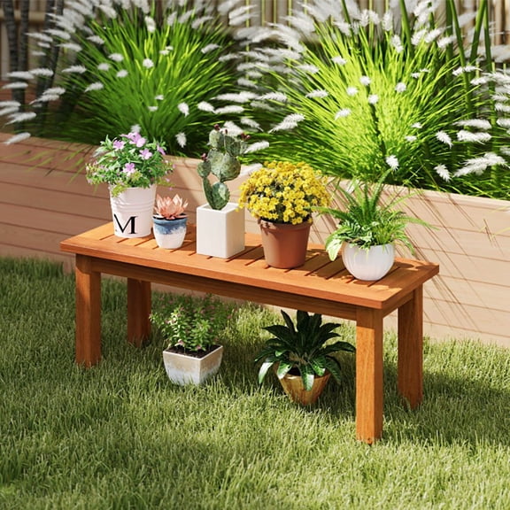 Wooden Plant Stand Outdoor Indoor Solid Wood Flower Pot Holder Display Shelf