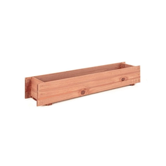 Wooden Planter Box - 36" Outdoor Indoor Garden Plant Container, Fir Wood Window Box, Long Rectangular Succulent Herb Flower Pot