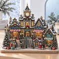 Home Service Hall Wooden Plaque Christmas Village Town Hall Scene Decor for Home Holiday ...