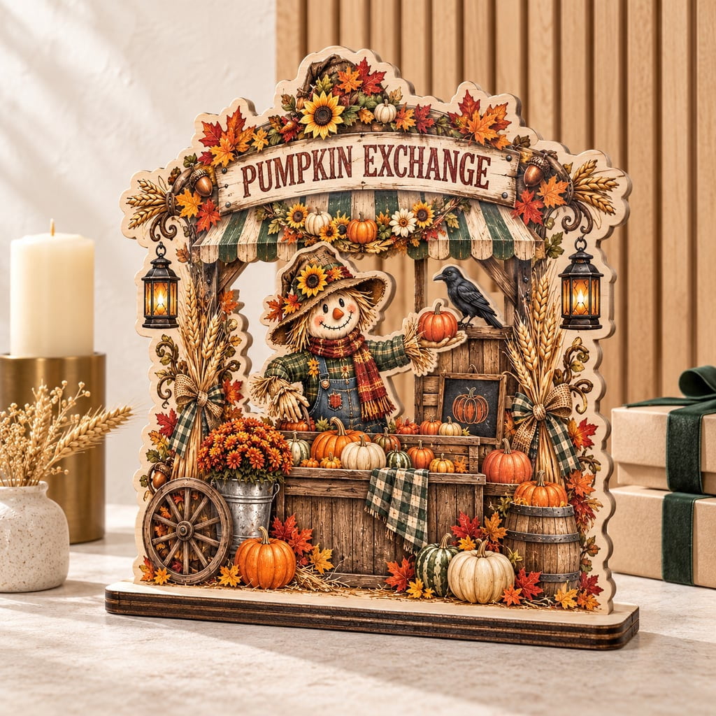 Wooden Plaque Pumpkin Exchange Autumn Home Decor Fall - Walmart.com