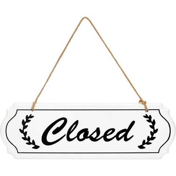 Wooden Plaque Sign Open and Closed Sign Wood Plank Rustic Wall Art Hanging Decorations