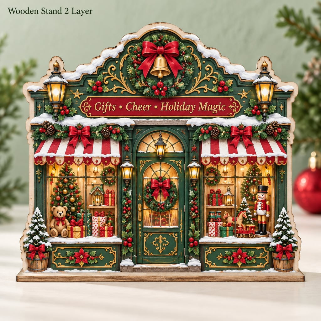 Wooden Plaque Stand, Personalized Christmas Shop and Custom Name ...