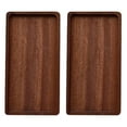 thumbnail image 1 of Wooden Plate Household Bread Tray Simple Design Round Cake Pans Office Desk Decor 2 PCS, 1 of 6