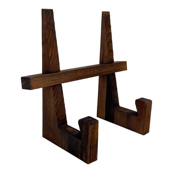 Wooden Plate Stand - for Display, Rustic Wooden Picture Frame Holder Stand, Decorative Table Top Easels for Display 8.8Inch Brown