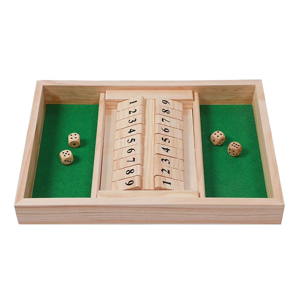 Wooden Playset Family Math Game Board Games with Dice and Numbers Flip Toys Aldult