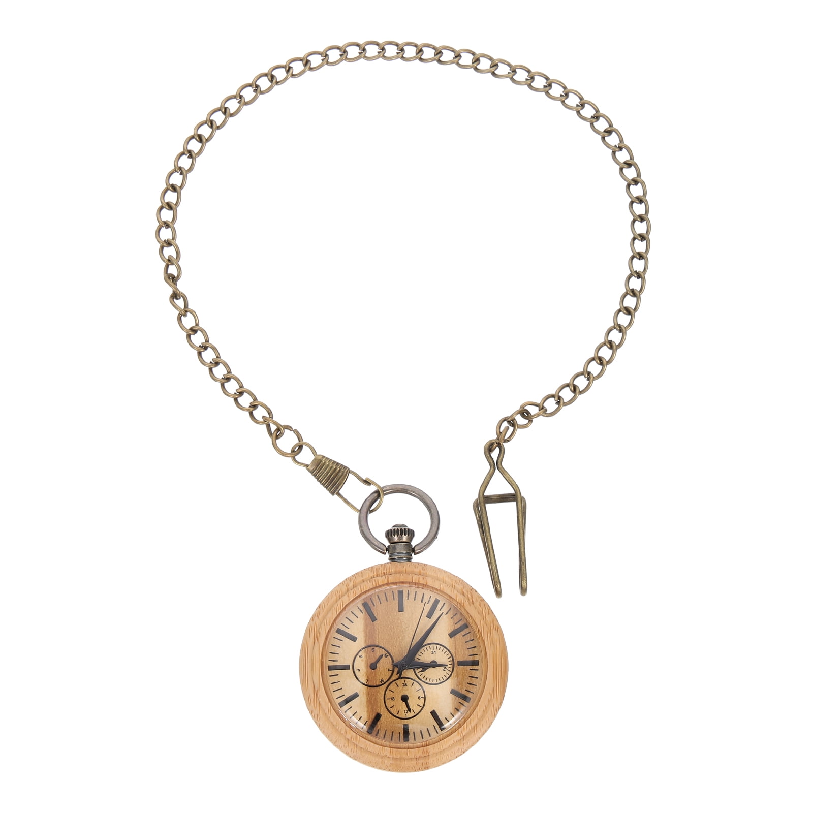 Wooden Pocket Watch Retro Style Hanging Watch Decorative Pocket Watch