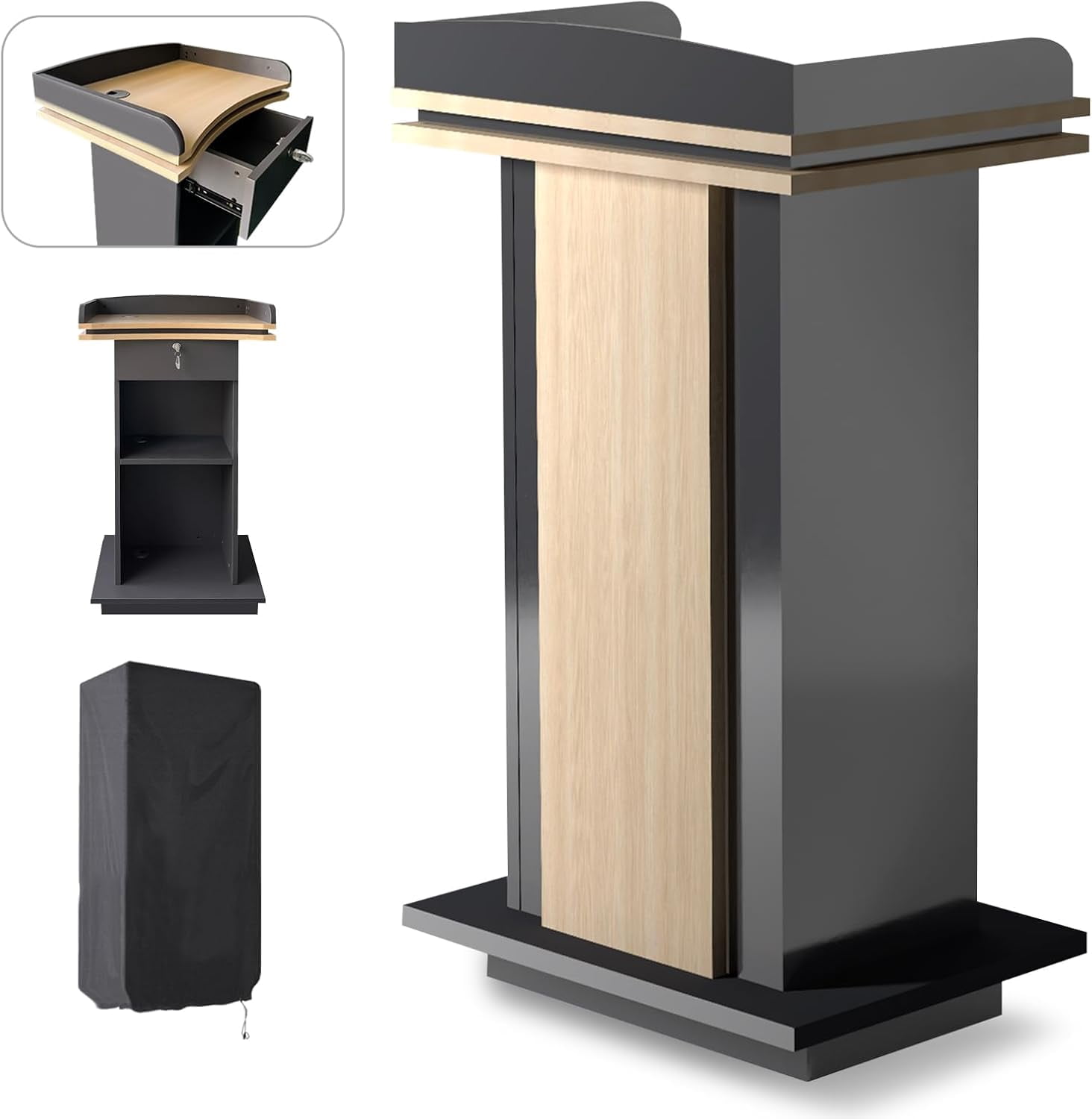 Wooden Podium, Flat Style Lecterns & Podiums, Thick Podium Stand