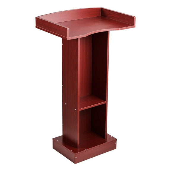Wooden Podium Stand 41 inch - Church Lectern with Shelf - Classroom Presentation Stand - Elegant Wood Speaker Pulpit for Meeting Rooms & Auditoriums