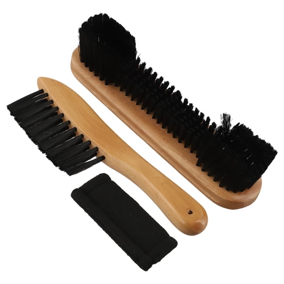 Wooden Pool Table Brush Set With Cleaning Cloth, 2-Pack Billiard Table Cleaner Accessories For Sweeping Dust And Wiping Stains, Yellow(9inch)