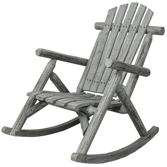 Wooden Porch Rocker Chair,Durable Wooden Porch Rocker Chair , Fir log Rocking Chair,Patio Rockers for Outside,Garde High Back Smooth Rocking Chairs for Outdoor & Indoor