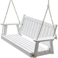 thumbnail image 1 of Wooden Porch Swing 2-Seater,  Swing with Hanging Chains, Heavy Duty 800 LBS, for Outdoor Patio Garden Yard, 4 Ft, White, 1 of 6