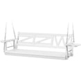 thumbnail image 1 of Wooden Porch Swing with Chains & Upgraded Cupholders Outdoor Patio Swing Bench for Garden & Backyard & Balcony, 1 of 7