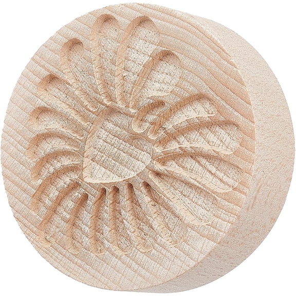 Wooden Pottery Tool Heart Pattern Wooden Clay Stamp for DIY Creation Clay Tool Clay Pottery Tool 2.56inch 1pc