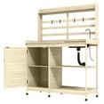 thumbnail image 1 of Wooden Potting Bench with Storage, Sink & Tap - Outdoor Gardening Station for Patio, Backyard & Balcony - Natural Finish, 1 of 9