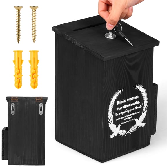Wooden Prayer Box With Lock for School Donation And Feedback Collection
