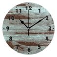 thumbnail image 1 of Wooden Print Round Wall Clock Non-ticking Silent Battery Operated Vintage Farmhouse Hanging Wall Watch For Living Room Bedroom（14 Inch）, 1 of 6