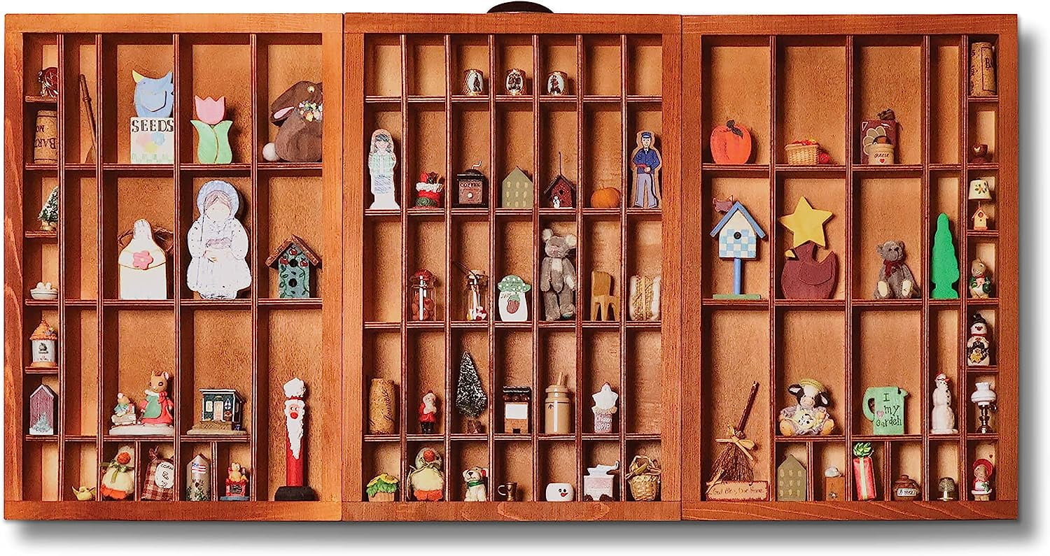 Wooden Printers Tray Floating Shelf Vintage Letterpress Knick Knack