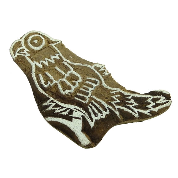 Wooden Printing Block Parrot Stamp Printers Hand Carved Printer Stamp