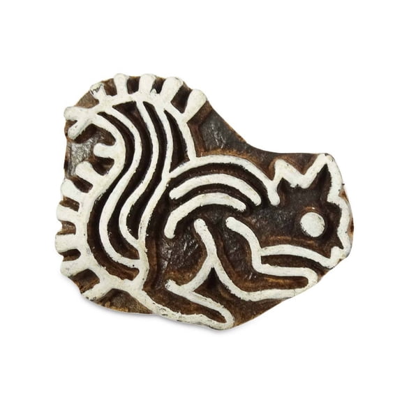 Wooden Printing Block Squirrel Style Wood Block Hand Carved Printer Stamp