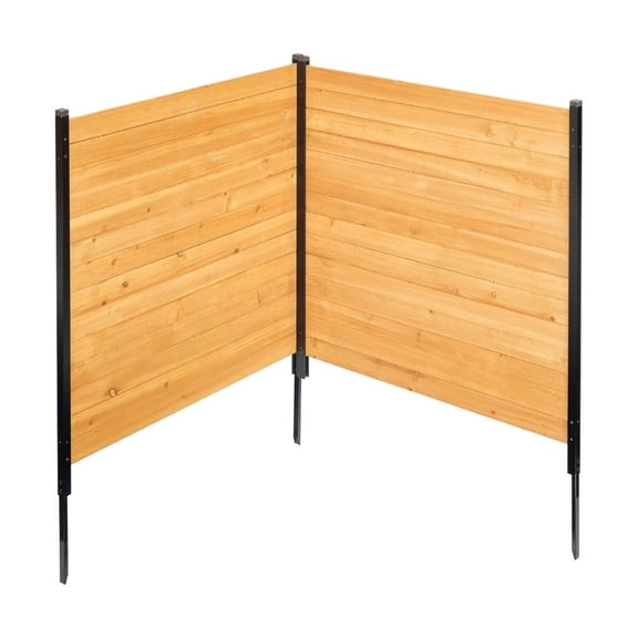 Wooden Privacy Fence 2 Panel Set - 38"W x 42"L Outdoor Screen - AC Cover, Garden Decor, Solid Wood Panel Fencing for Yard & Patio