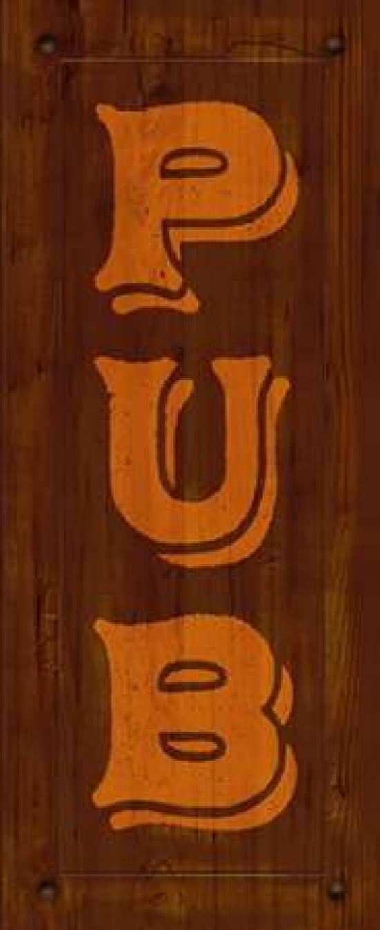 Wooden Pub Sign Canvas Art - Sam Appleman (10 x 20)