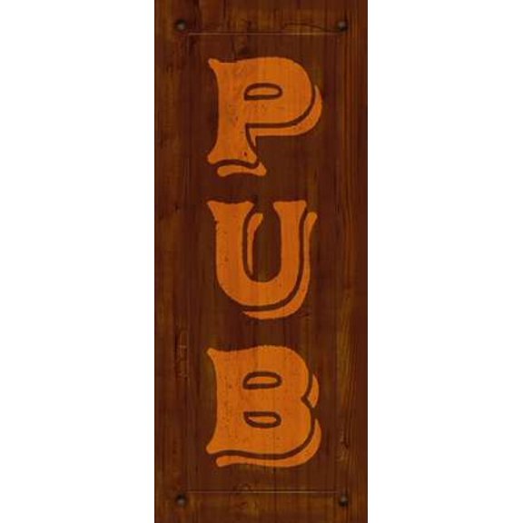 Wooden Pub Sign Canvas Art - Sam Appleman (10 x 20)