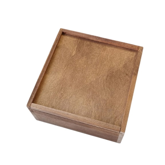 Wooden Pull Out Storage Box with Drawer, Brown, Organizer for Home Textiles and Small Household Items