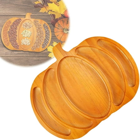 Wooden Pumpkin Charcuterie Board for Halloween Thanksgiving, Wood Cheese & Meat Tray, Unique Gift Serving Platter for Cheese Bread Fruit Salad Candy Display