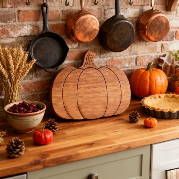 Wooden Pumpkin Serving Tray, Fall Cheese Board Charcuterie Platter, Thanksgiving Halloween Party Decor, Tray for Kitchen Table Party Serving