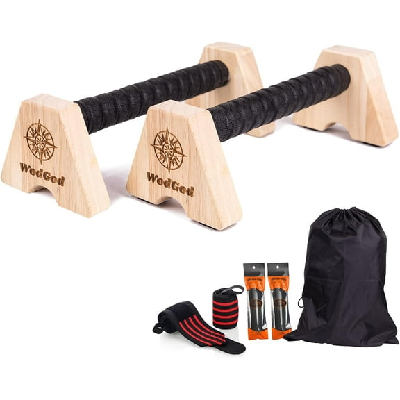 Wooden Push Up Bars,Parallettes Bars for Calisthenics,Push Up Handles,Calisthenics Equipment for outdoor&home,Complete Push-Up Workout Kit,Solid rubber wood