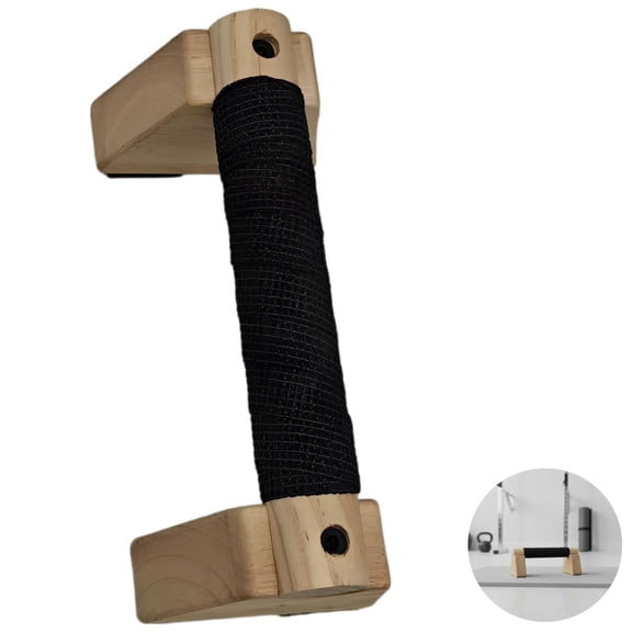 Wooden Push Up Bars, Quality Pine Wood Parallettes, Stable Triangle Supports with Anti-Slip Pads, Wrist Protection Calisthenics Exercise Equipment, Comfortable Grip for Home Gym Fitness Workout