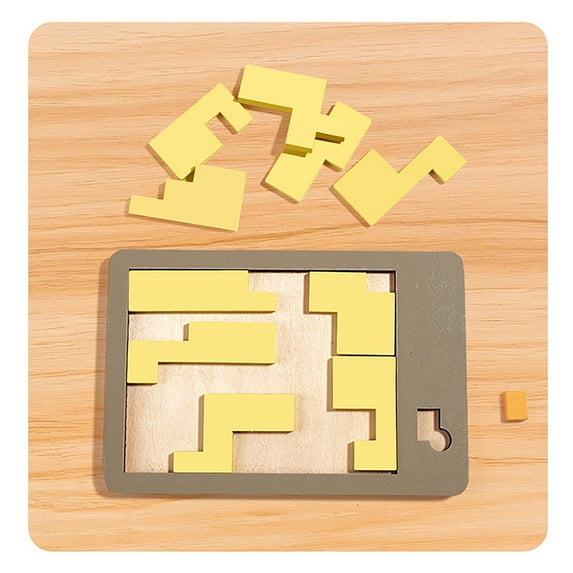 Wooden Puzzle under $5! Cagogo Wooden Puzzle for Adults, Brain Teaser Puzzle Game, Educational Wooden Tangram, Decompression PuzzleToys, Challenging Impossible Puzzle Board