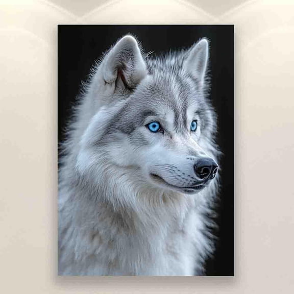 Wooden Puzzle 500 Piece Adult Puzzle Black and White Animal Blue Eyes Wild Wolf Modern home decoration fun birthday gift holiday gift