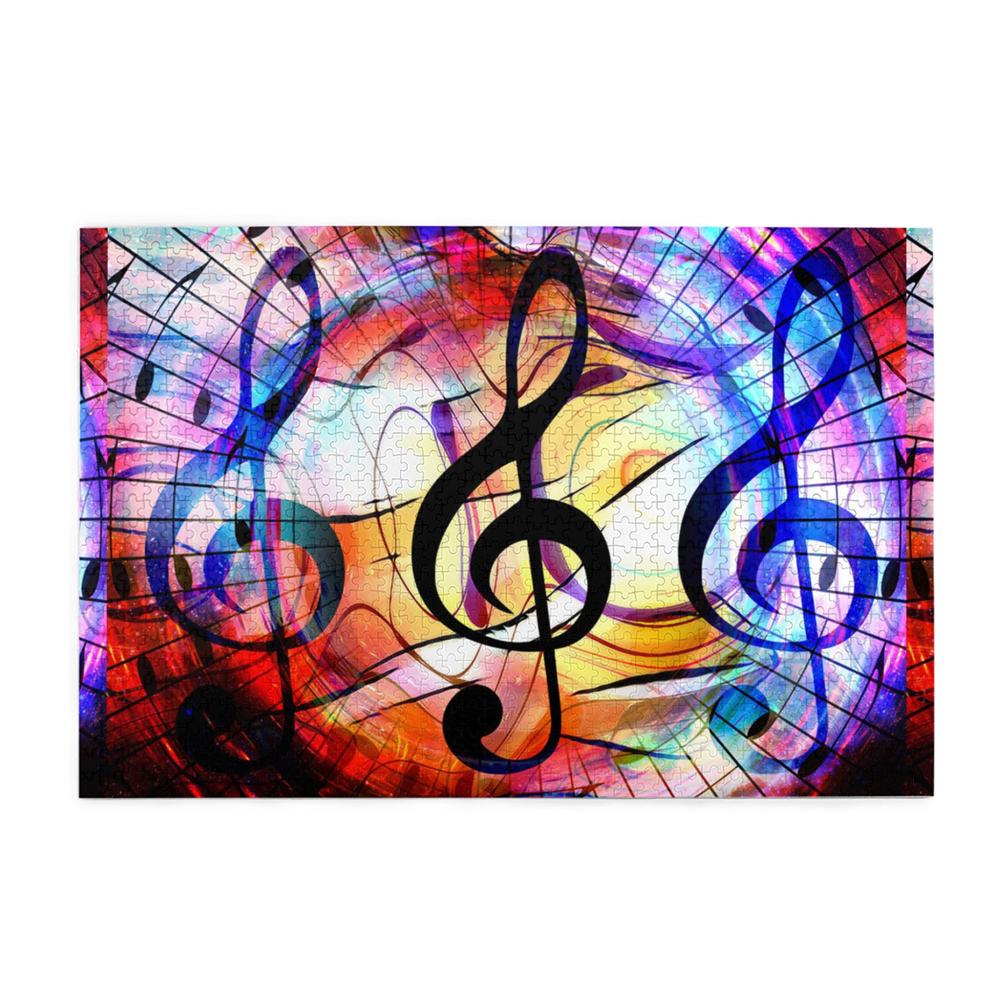 Wooden Puzzle Abstract Music Notes 1000-Slice Puzzle for All Ages Gifts ...