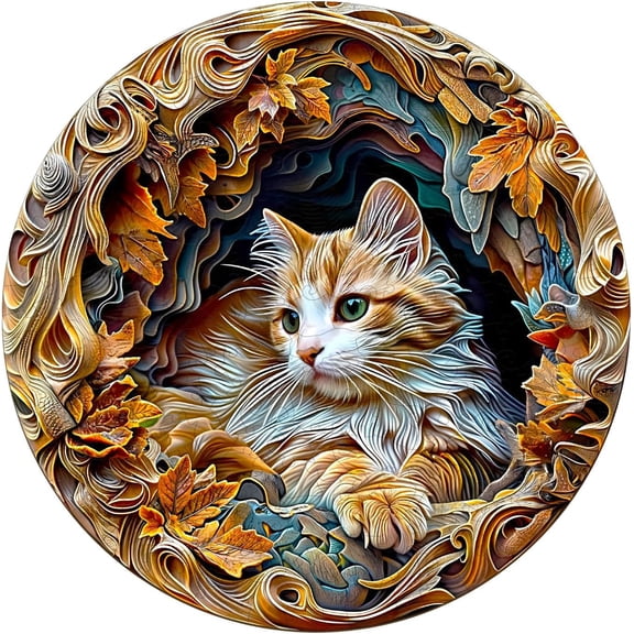 Wooden Puzzle for Adults-3D Vision Effect Cat Wooden Puzzle Unique Shape Advanced Wooden Jigsaw Puzzle for Adult, Wood Puzzles,Challenge Wooden Jigsaw Puzzle (200pcs)