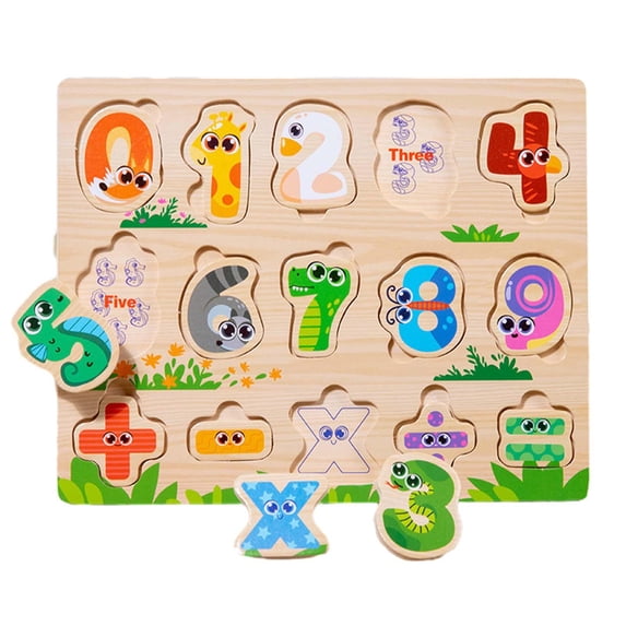 Wooden Puzzle Animal Shape Puzzles Early Learning Montessori Toys 3D Puzzle Animal Jigsaw Toy for Toddlers Girl Age 1-3 Baby digital board