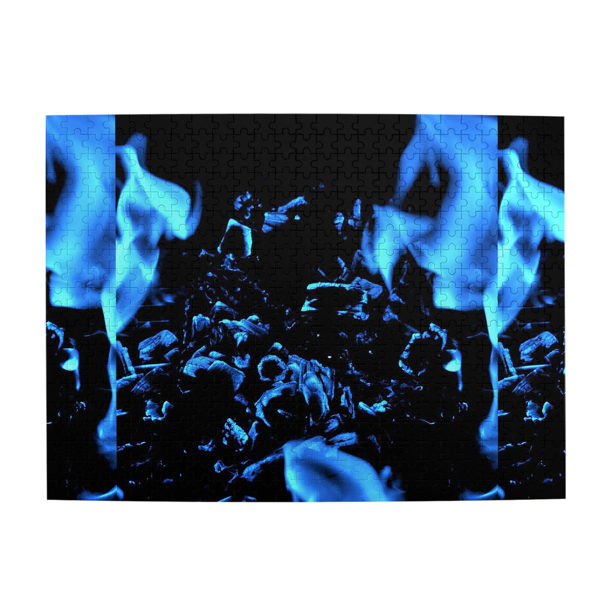 Wooden Puzzle Blue Fire Background 500-Slice Puzzle for All Ages Gifts ...