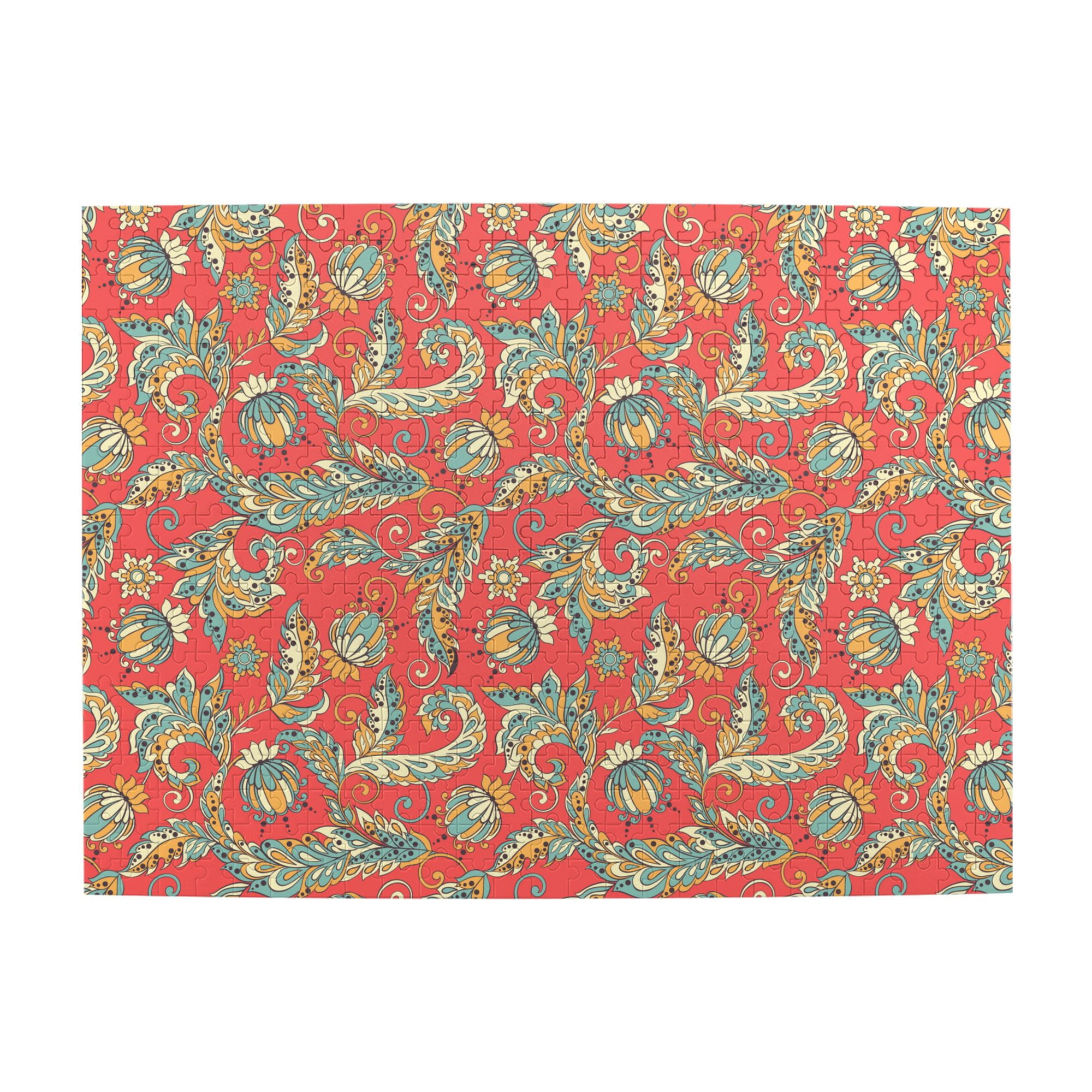 Wooden Puzzle Blue pattern shading on pink background 500-Slice Puzzle ...