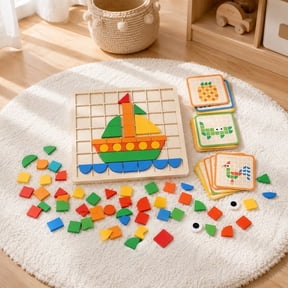 Wooden Puzzle Board Game, Three Dimensional Building Block Puzzle, Animal Shape Matching Learning Toy, Color Recognition Cognitive Training Activity, Educational Logic Development Set