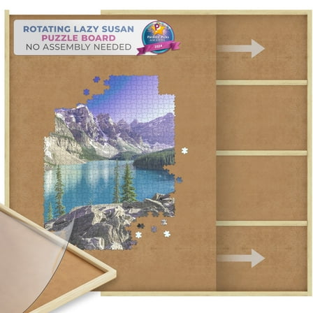 Beyond Innoventions 1000 Piece Wooden Jigsaw Puzzle Board -Portable Puzzles Tables for Adults, 30” x 22”, 4 Drawers