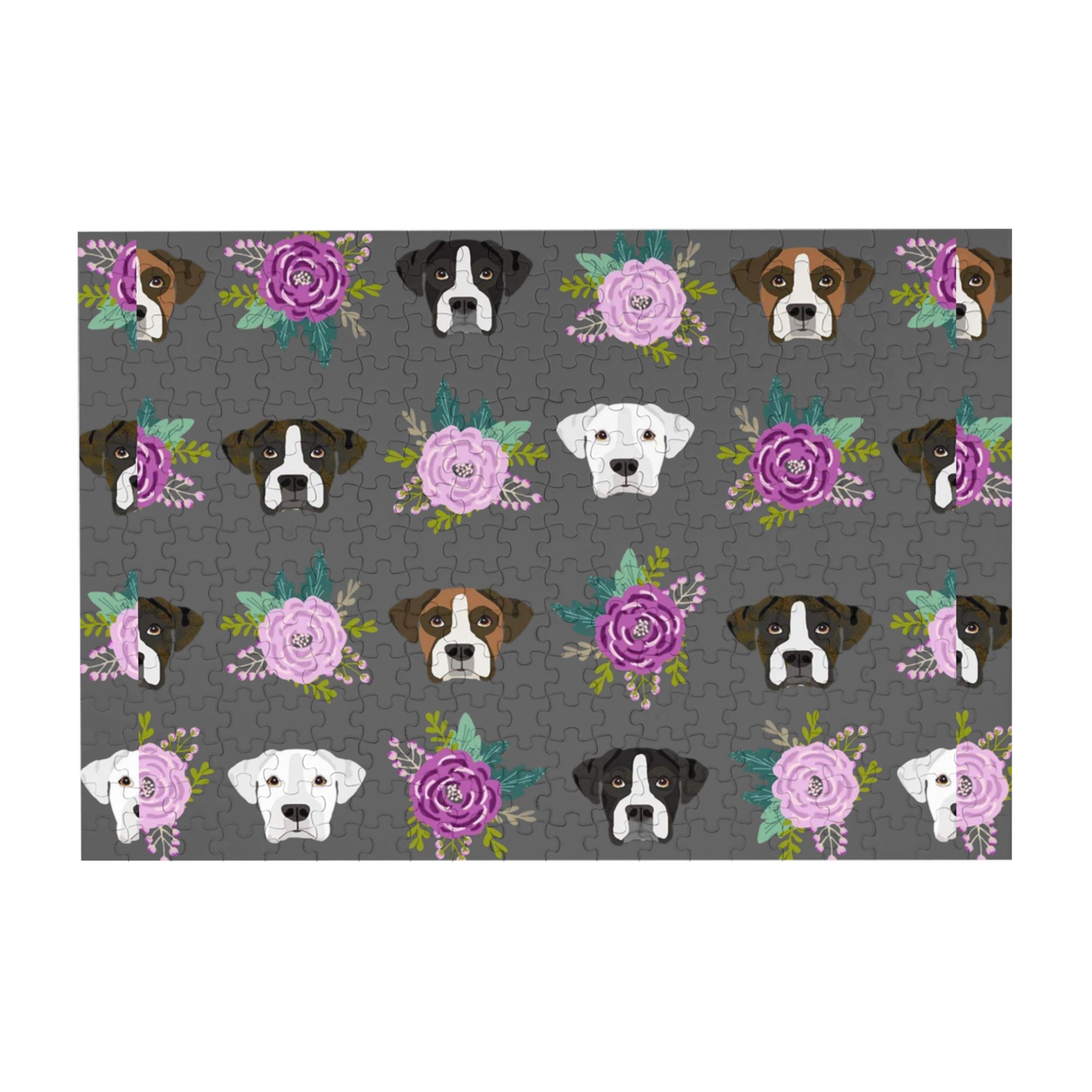 Wooden Puzzle Boxer Dogs And Flower 300-Slice Puzzle for All Ages Gifts ...