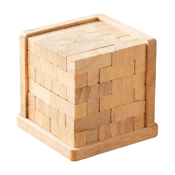 Wooden Puzzle Brain Teaser, 54 Piece T-Shaped 3D Puzzle Ball for Teens and Adults