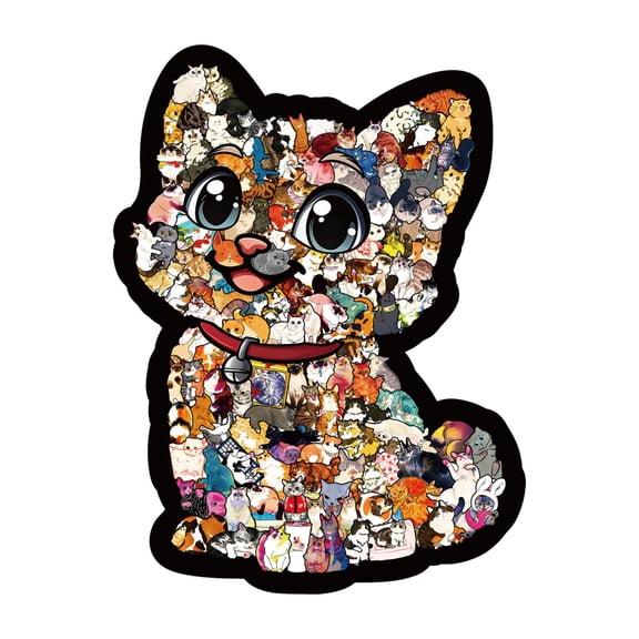 Wooden Puzzle Cat Animal Puzzle, Assembly Toy for Ages 8+, Develop Thinking and Motor Skills, Birthday Gift