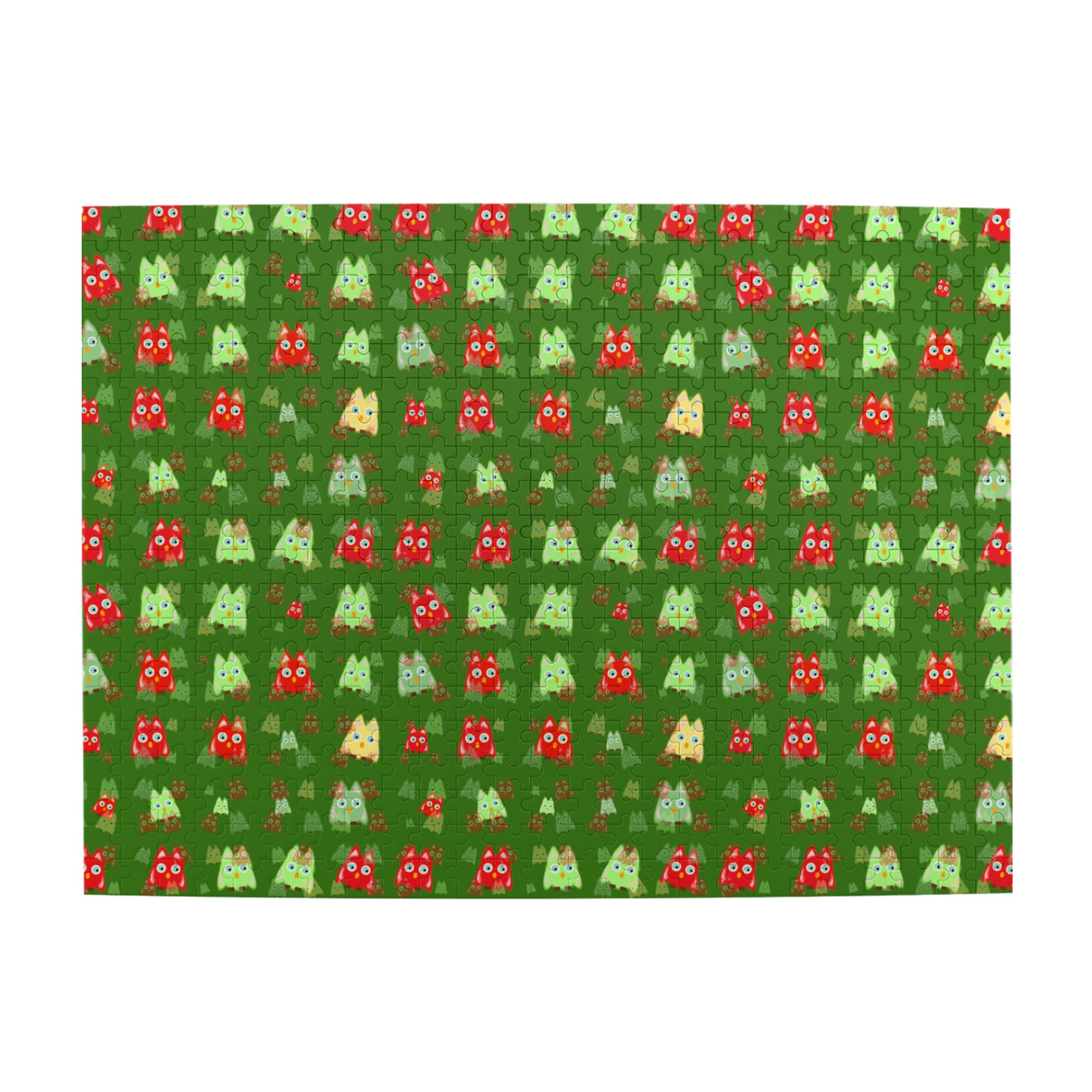 Wooden Puzzle Christmas owl background 500-Slice Puzzle for All Ages ...
