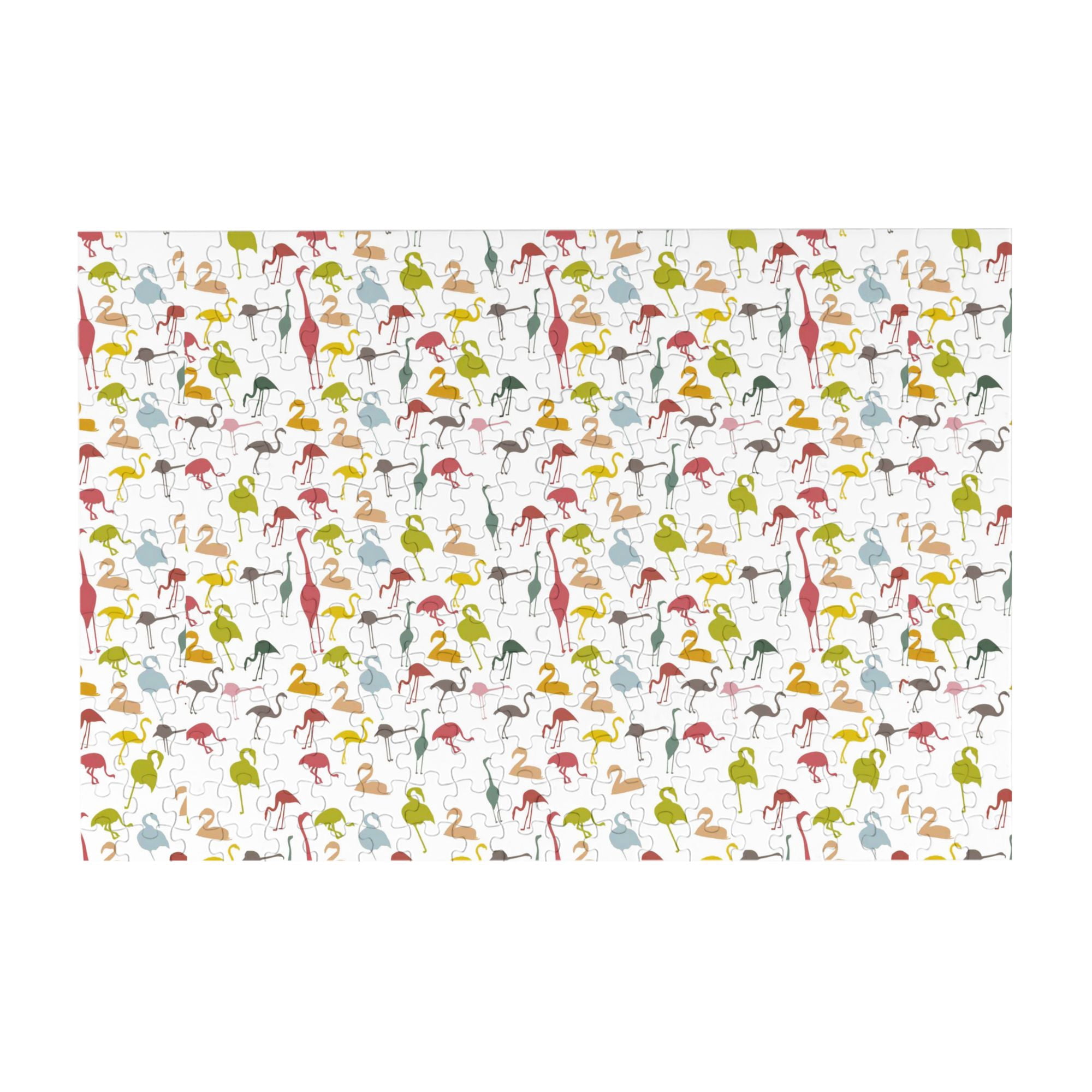 Wooden Puzzle Cute Flamingo Seamless Illustration 300-Slice Puzzle for ...