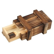 Wooden Puzzle Gift Box With Secret Lock Mechanism Brain Teaser Toy For Kids Adults Challenging Unlocking Game Creative Storage Box Party Favor Decorative Organ Box 4.13 Inches