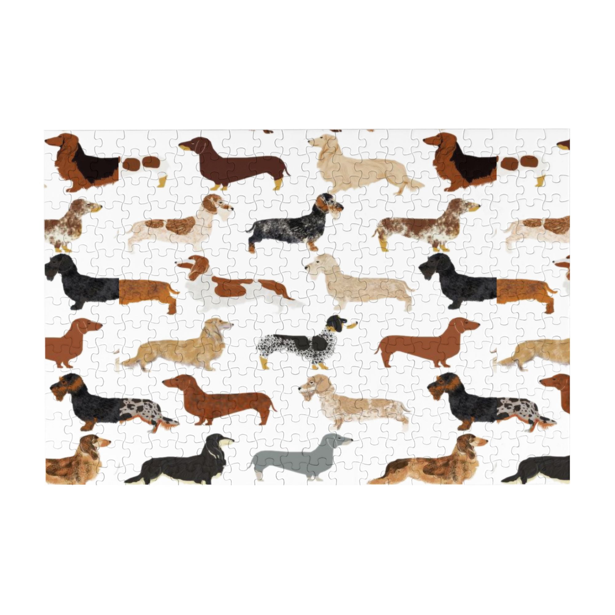 Wooden Puzzle Long Haired Dachshund Dog 300-Slice Puzzle for All Ages ...
