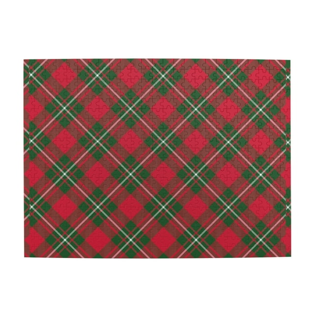Wooden Puzzle Macgregor Tartan Kilt Fabric Textile Diagonal 500Slice